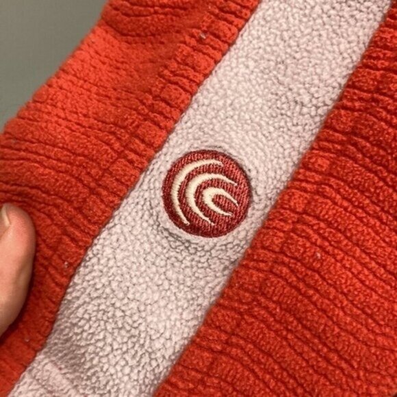 COLUMBIA Orange Zipper Fleece Pullover - Picture 6 of 11